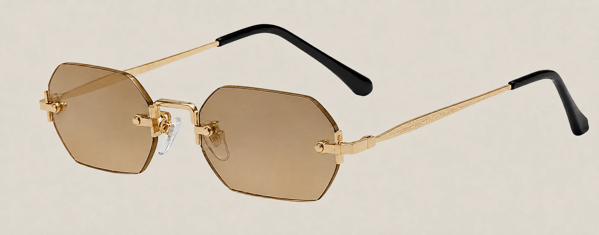 Cuccitini Gold/Tea C4 rimless glasses