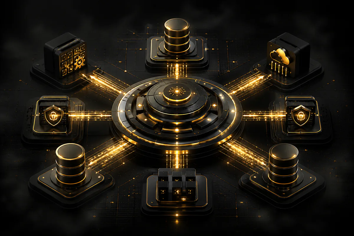 Golden data hub connecting multiple business systems