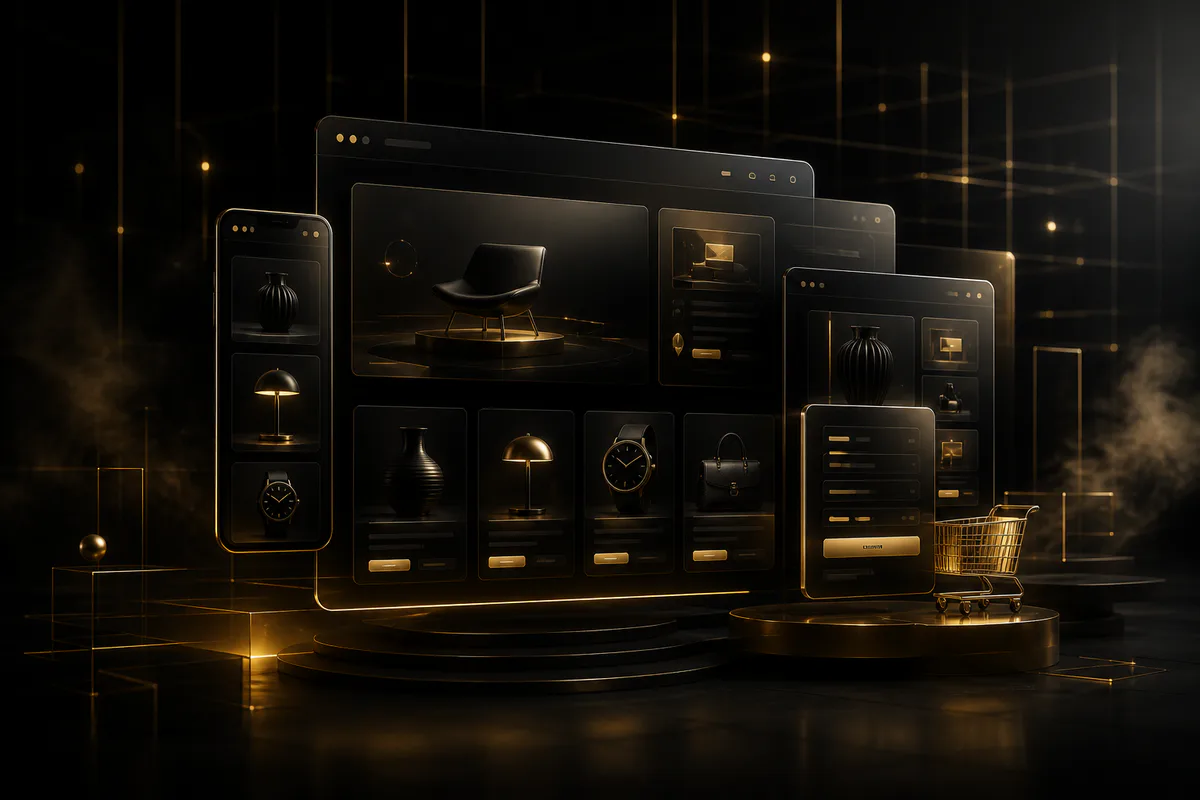 3D responsive website and digital commerce interfaces