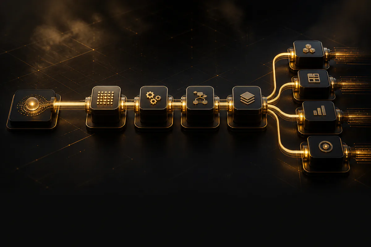 Automated workflow built from connected golden modules